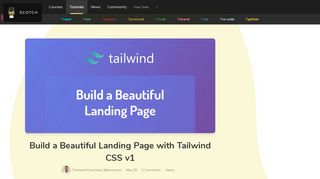 
                            6. Build a Beautiful Landing Page with Tailwind CSS v1 ― Scotch.io