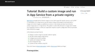 
                            7. Build a custom image and run in App Service from a private registry ...