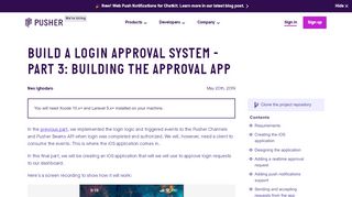
                            4. Build a login approval system with Laravel and iOS - Pusher