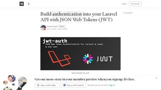 
                            8. Build authentication into your Laravel API with JSON Web Tokens ...