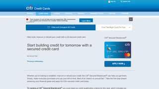 
                            4. Build Credit with a Secured Mastercard® - Citi.com