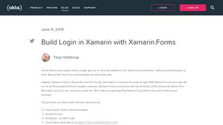
                            2. Build Login in Xamarin with Xamarin.Forms | Okta Developer