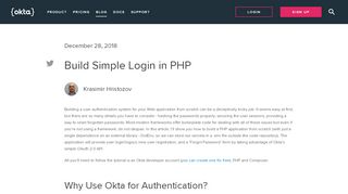 
                            2. Build Simple Login in PHP | Okta Developer