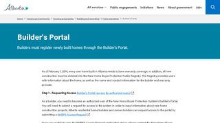 
                            6. Builder's Portal | Alberta.ca
