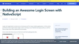 
                            9. Building an Awesome Login Screen with NativeScript