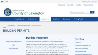 
                            7. Building Permits | County of Lexington - Lexington County - SC.gov