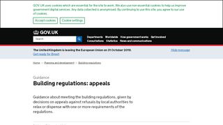 
                            7. Building regulations: appeals - GOV.UK