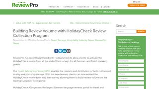 
                            8. Building Review Volume with HolidayCheck Review Collection ...