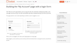 
                            3. Building the “My Account” page with a login form - Toolset