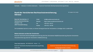 
                            6. Bund der Versicherten Adresse, Telefonnumer und Fax