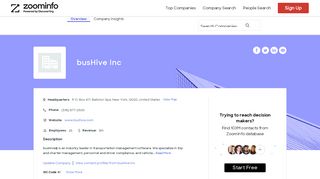 
                            8. busHive Inc - Overview, News & Competitors | ZoomInfo.com