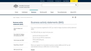 
                            2. Business activity statements (BAS) | Australian Taxation ...