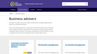 
                            5. Business advisers | The Pensions Regulator