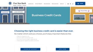 
                            2. Business Credit Cards › Five Star Bank