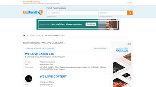 
                            8. Business Directory. WE LOVE CASES LTD ... - BizStanding