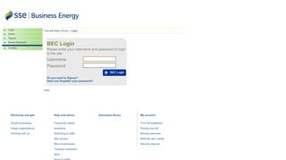 
                            2. Business Energy Centre - Login - SSE Business Energy