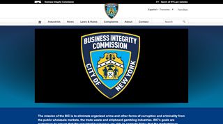 
                            1. Business Integrity Commission (BIC) - NYC.gov