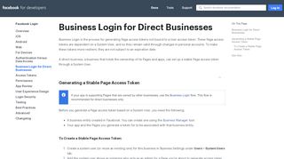 
                            4. Business Login for Direct Businesses - Facebook for Developers