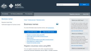 
                            5. Business names | ASIC - Australian Securities and ...