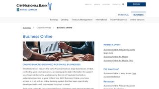 
                            2. Business Online - City National Bank