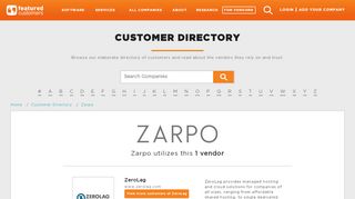 
                            8. Business Software used by Zarpo - featuredcustomers.com