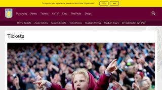 
                            1. Buy Aston Villa Tickets - Home, Away, Half Season …