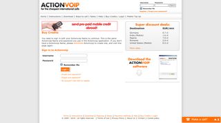 
                            4. Buy Credits / Login - Actionvoip