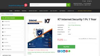 
                            1. Buy Online K7 Internet Security 1 Pc 1 Year @ RS 299