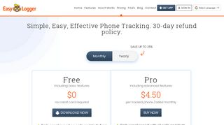 
                            7. Buy Phone tracker, app pricing and packages | Easy Logger