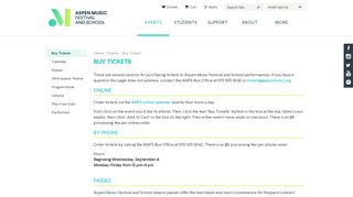 
                            6. Buy Tickets | Aspen Music Festival And School