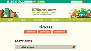 
                            4. Buy tickets - Tickets – ACL Music Festival