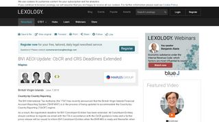 
                            7. BVI AEOI Update: CbCR and CRS Deadlines Extended - Lexology