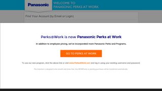 
                            6. by Email or Login - Panasonic Perks at Work