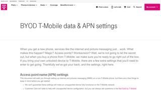 
                            2. BYOD T-Mobile data & APN settings | T-Mobile Support