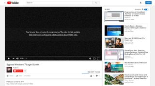 
                            3. Bypass Windows 7 Login Screen - YouTube