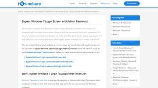 
                            4. Bypass Windows 7 Logon Screen and Admin Password - iSunshare