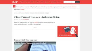 
                            1. C-Date: Passwort vergessen - das können Sie tun - CHIP