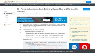 
                            4. C# - Forms Authentication Code-Behind w Custom Role and Membership ...