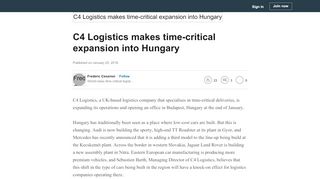 
                            2. C4 Logistics makes time-critical expansion into Hungary - LinkedIn