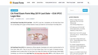 
                            6. CA Final Exam Form May 2019 Last Date - ICAI …