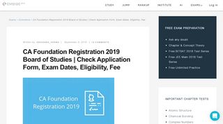 
                            2. CA Foundation Registration 2019: How To Register For CA ...
