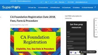 
                            9. CA Foundation Registration Date 2018, Fees, Form ...