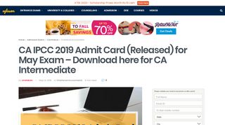 
                            8. CA IPCC 2019 Admit Card (Released) for May Exam – Download ...
