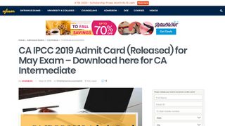 
                            8. CA IPCC 2019 Admit Card (Released) for May …