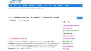 
                            5. CA ITT Database Online Test, CA Advanced ITT Question and ...