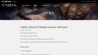 
                            2. CABAL - Notice - CABAL Online EU Website ... - Playthisgame