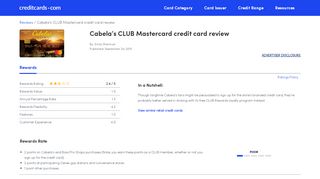 
                            3. Cabela's CLUB Mastercard Credit Card Review - CreditCards.com