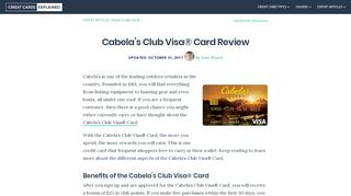 
                            6. Cabela’s Club Visa® Card Review - creditcardsexplained.com