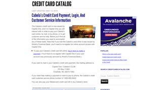 
                            9. Cabela's Credit Card Payment, Login, and Customer Service ...
