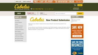 
                            1. Cabela's New Product Division : Cabela's